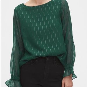 Banana Republic Emerald Green Long Sleeve Blouse